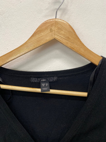 Fabulous H&M Cardigan UK8 Black with gold embroidery boho chic BT001