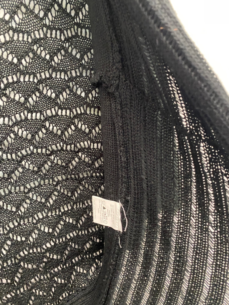 Fabulous P.Luca Kimono cardigan M Black crochet boho chic BT001