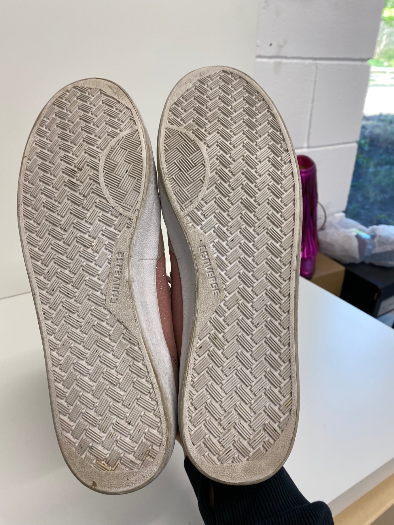 Fabulous Converse Ombré Rose Glitter Sneakers Uk8 Pink shimmer LK006