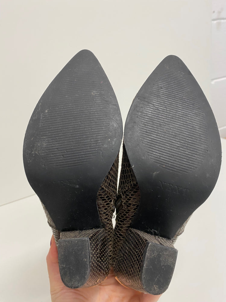 Fabulous Next Ankle Boots UK4 faux snakeskin western VT002