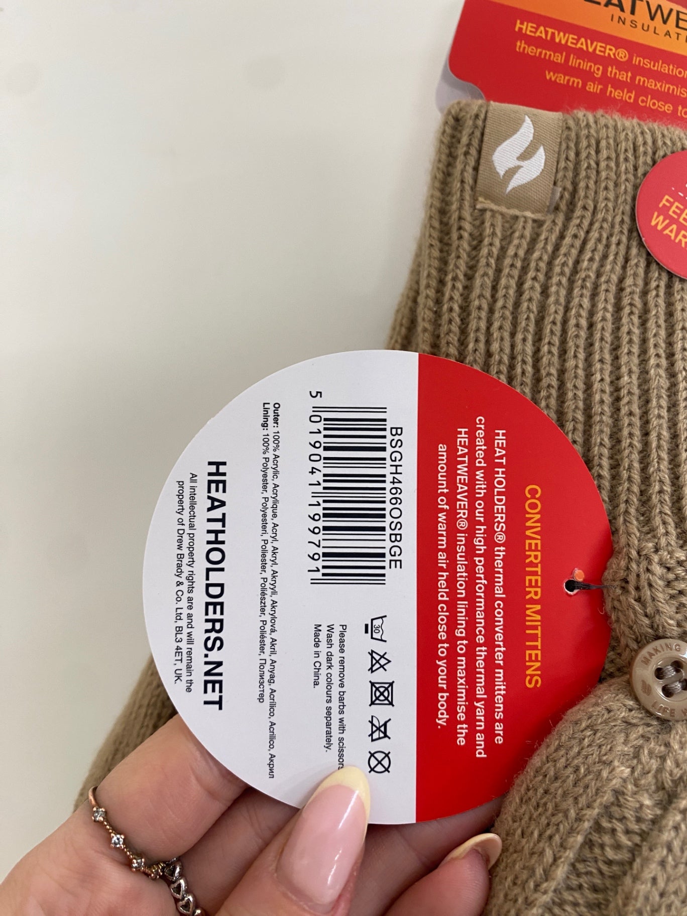 Fabulous Heat Holders Gloves One size Beige AM013