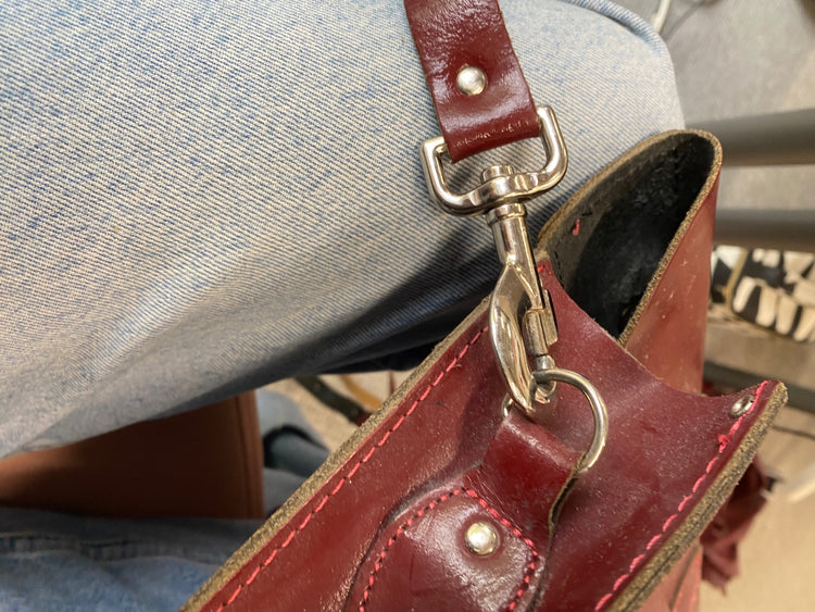 Fabulous Leather Satchel Co. Bag preppy burgundy GC003