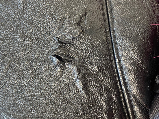 Fabulous H By Henry holland Leather Jacket UK8 Black pink fur collar GC003