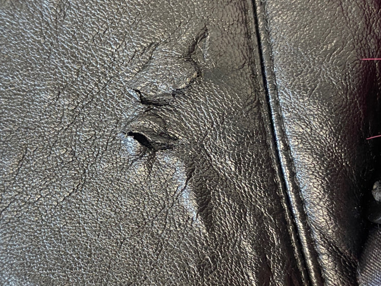 Fabulous H By Henry holland Leather Jacket UK8 Black pink fur collar GC003