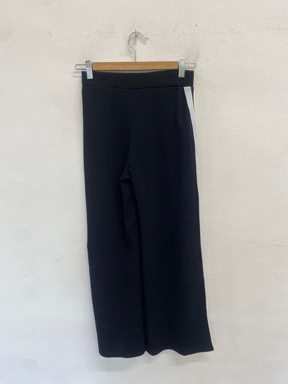 Fabulous Pixie girl Wide leg trousers UK8 Black with white side stripes VT002