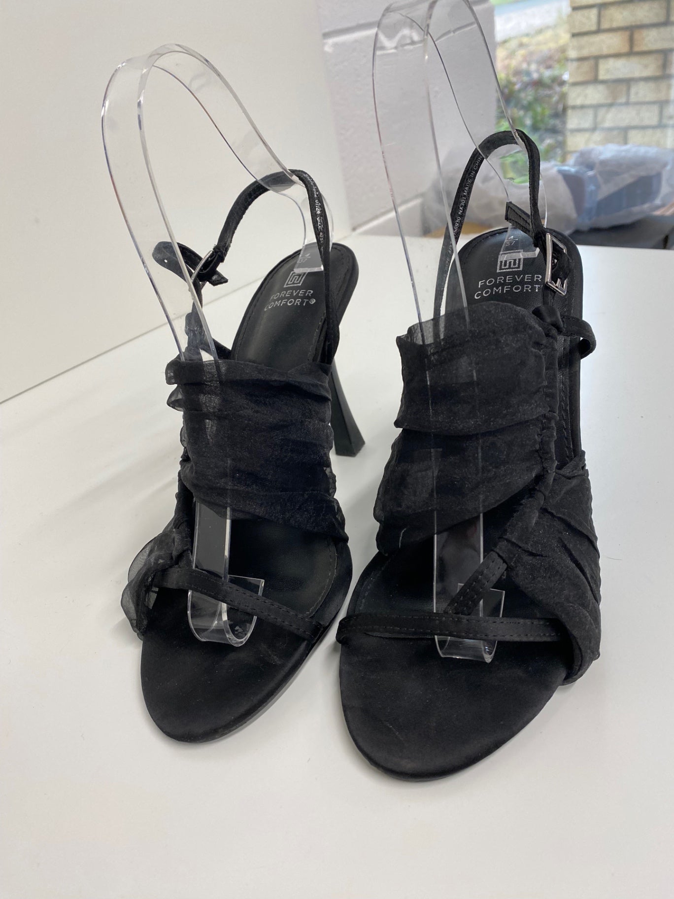 Fabulous Next Sandals UK4 Black stiletto evening party VT002