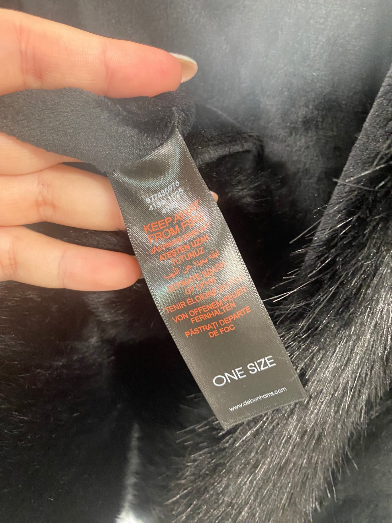 Fabulous Jasper Conran Faux Fur Coat One Size Black AM013