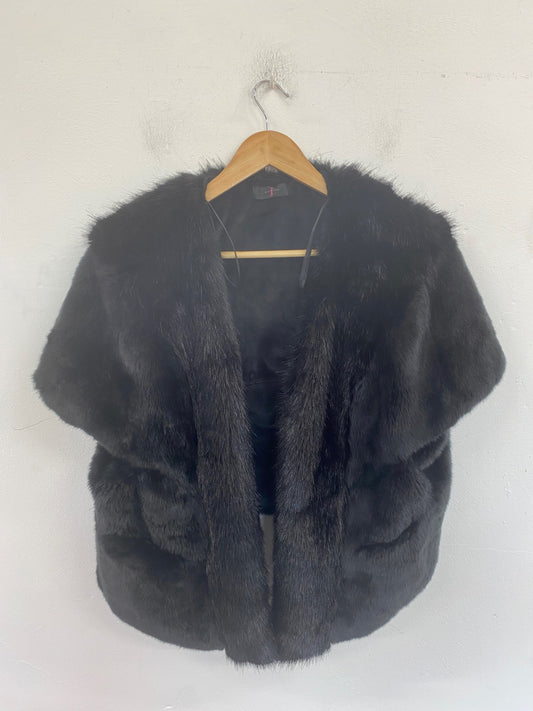 Fabulous Jasper Conran Faux Fur Coat One Size Black AM013