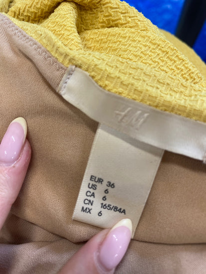 Fabulous H&M Swimsuit UK8 Yellow ribbed zip AM013