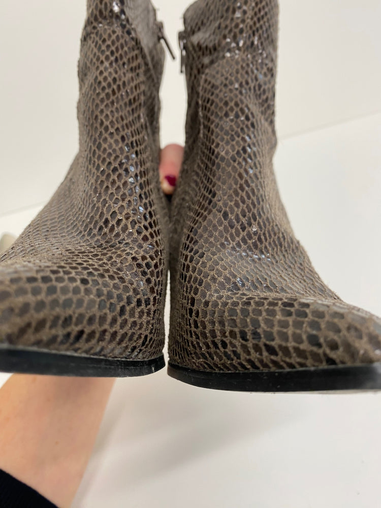Fabulous Next Ankle Boots UK4 faux snakeskin western VT002
