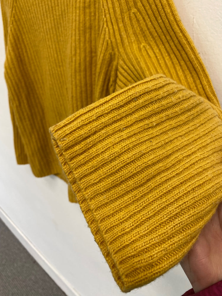 Fabulous John Lewis High neck Sweater UK S Mustard yellow Ribbed high neck AM013