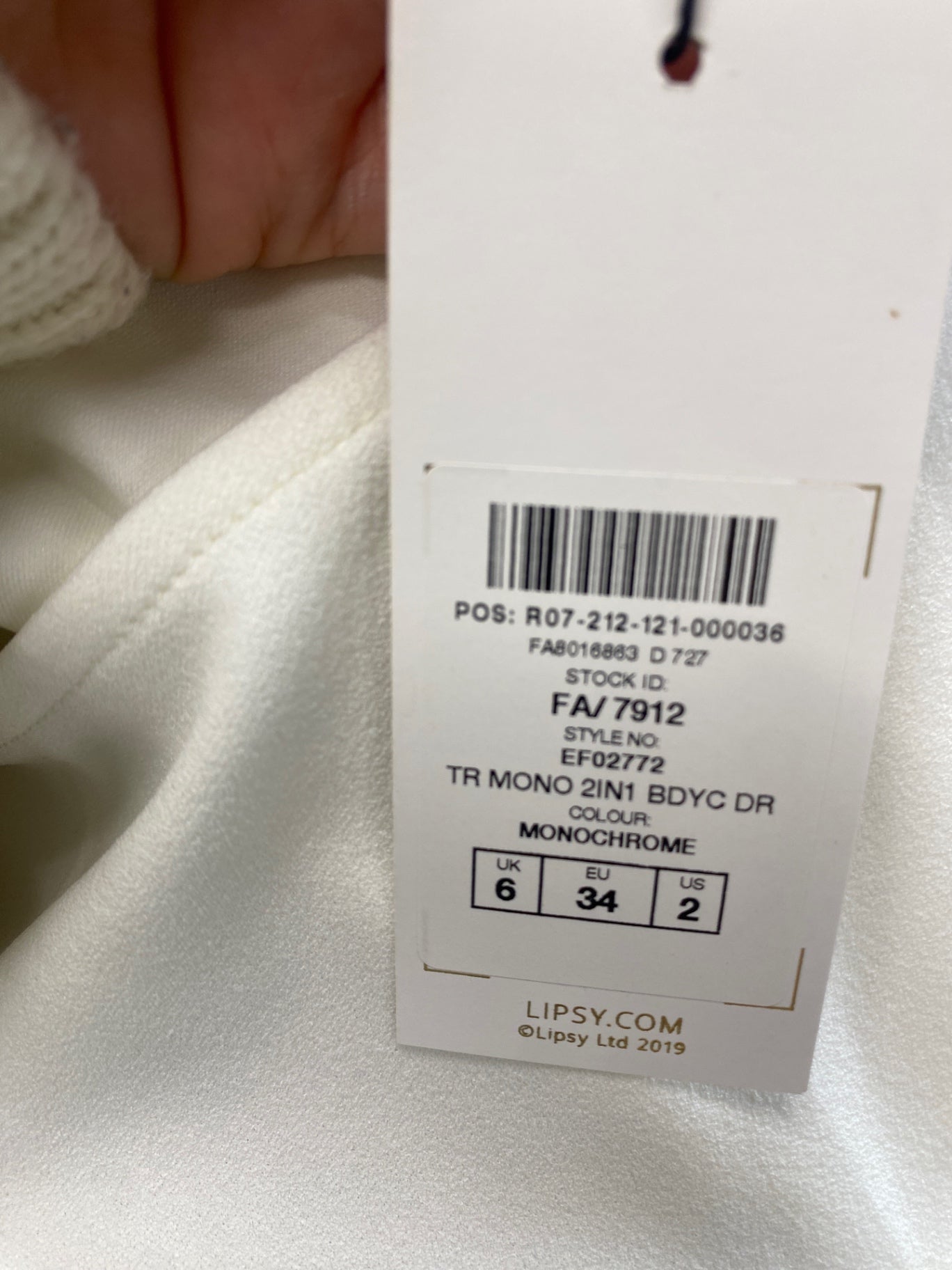 Fabulous Lipsy london Dress UK6 Black and White VT002