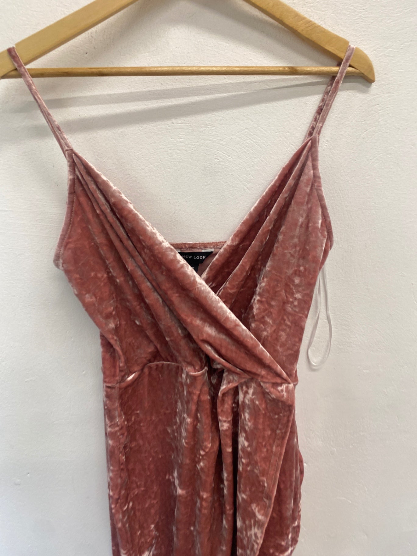 Fabulous New Look Dress Uk 10 Pink velvet look mini GC003