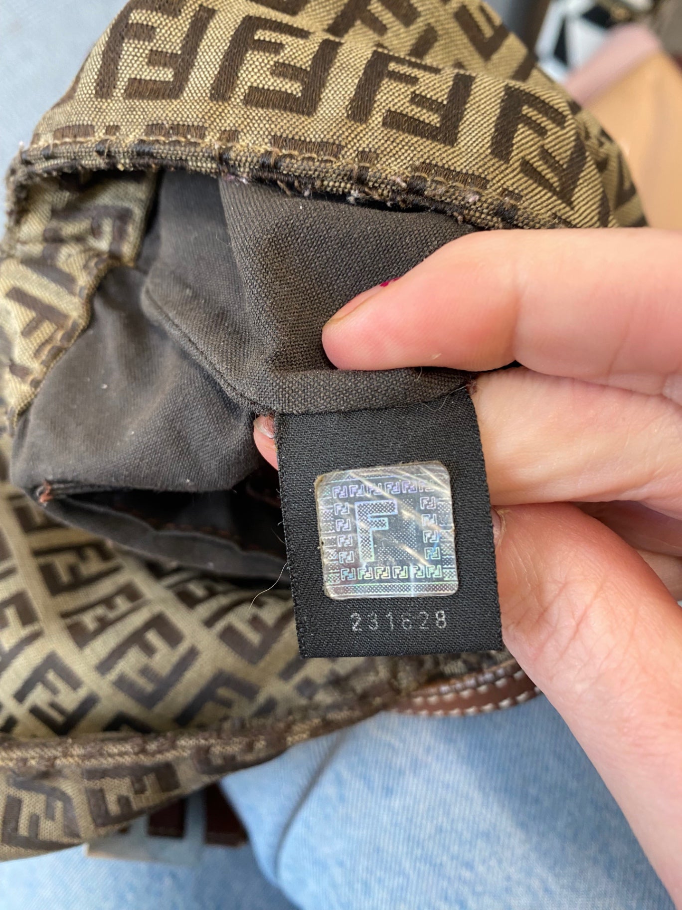 Fabulous Fendi Zucchino Vintage Mama Baguette Messenger crossbody One size logo GC003