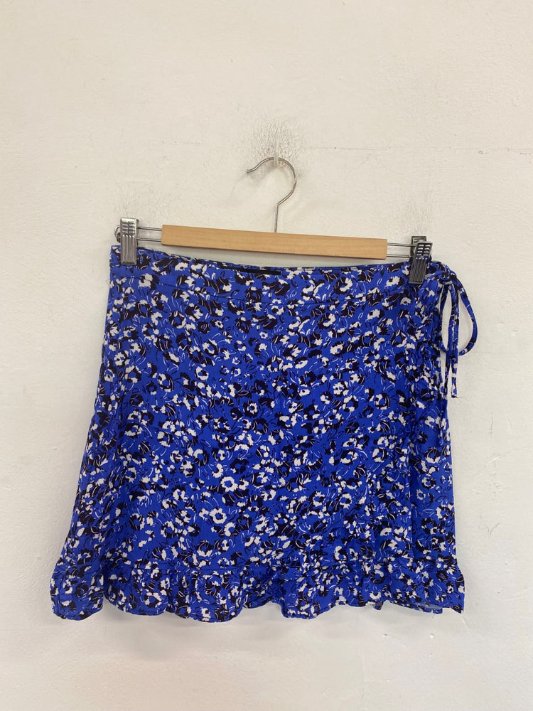 Fabulous Zara Mini Skirt UK M Blue Floral AM013
