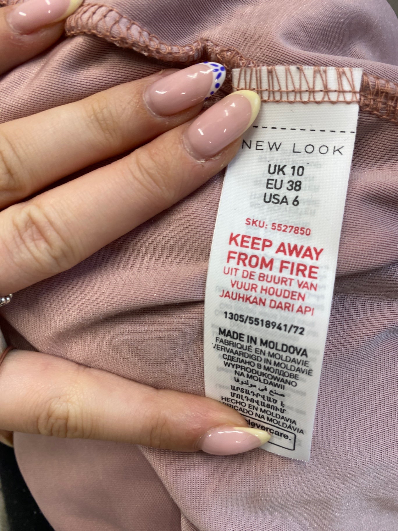 Fabulous New Look Dress Uk 10 Pink velvet look mini GC003