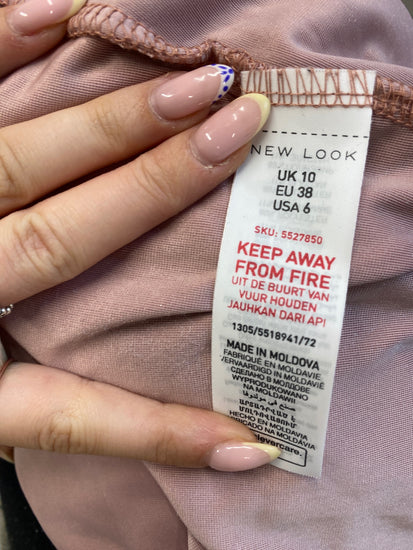 Fabulous New Look Dress Uk 10 Pink velvet look mini GC003