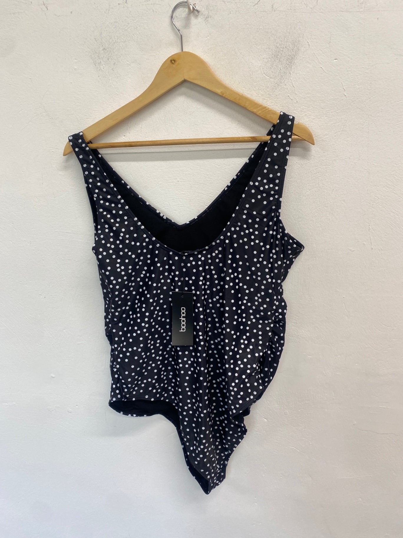 Fabulous Boohoo Swimsuit UK16 Black spotted AM013