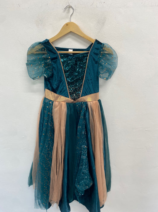 Fabulous TU Dress Age 9-10 Green gold VT002