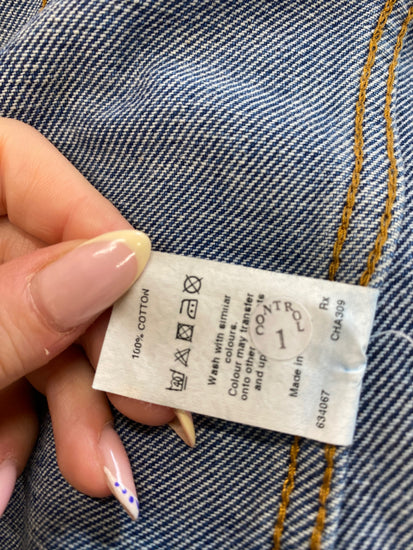 Fabulous River Island Denim Jacket UK10 Blue Floral festival AM013