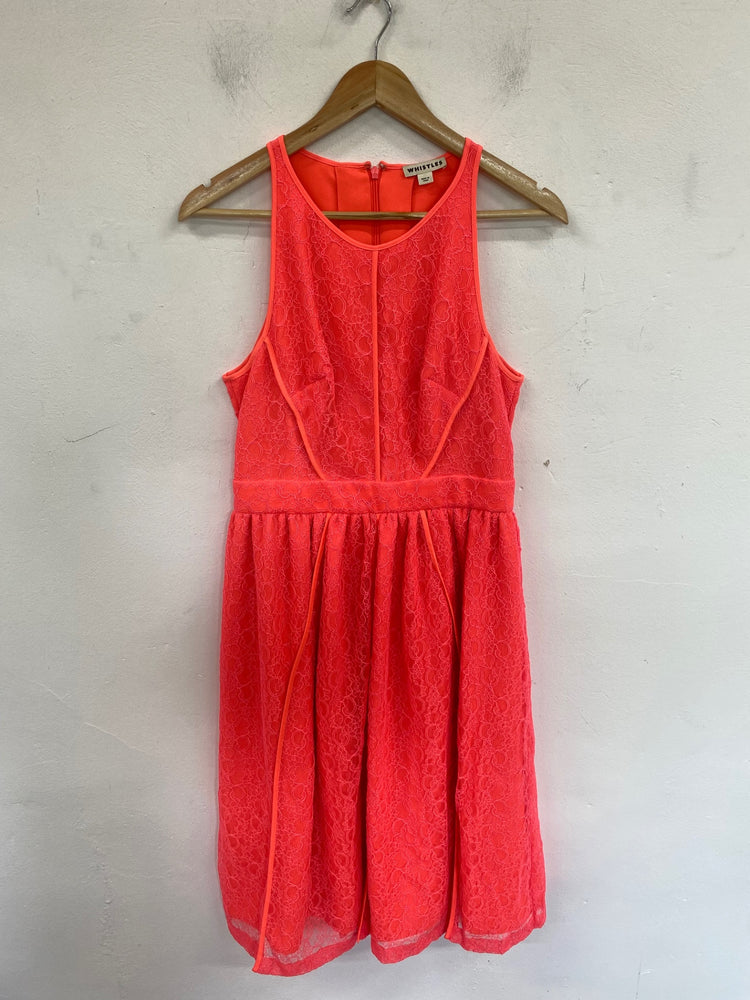 Fabulous WHISTLES Midi Dress UK12 Coral AM013