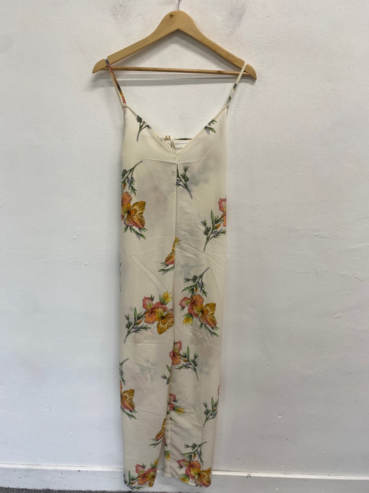 Fabulous Topshop Jumpsuit UK12 Cream floral print GC003