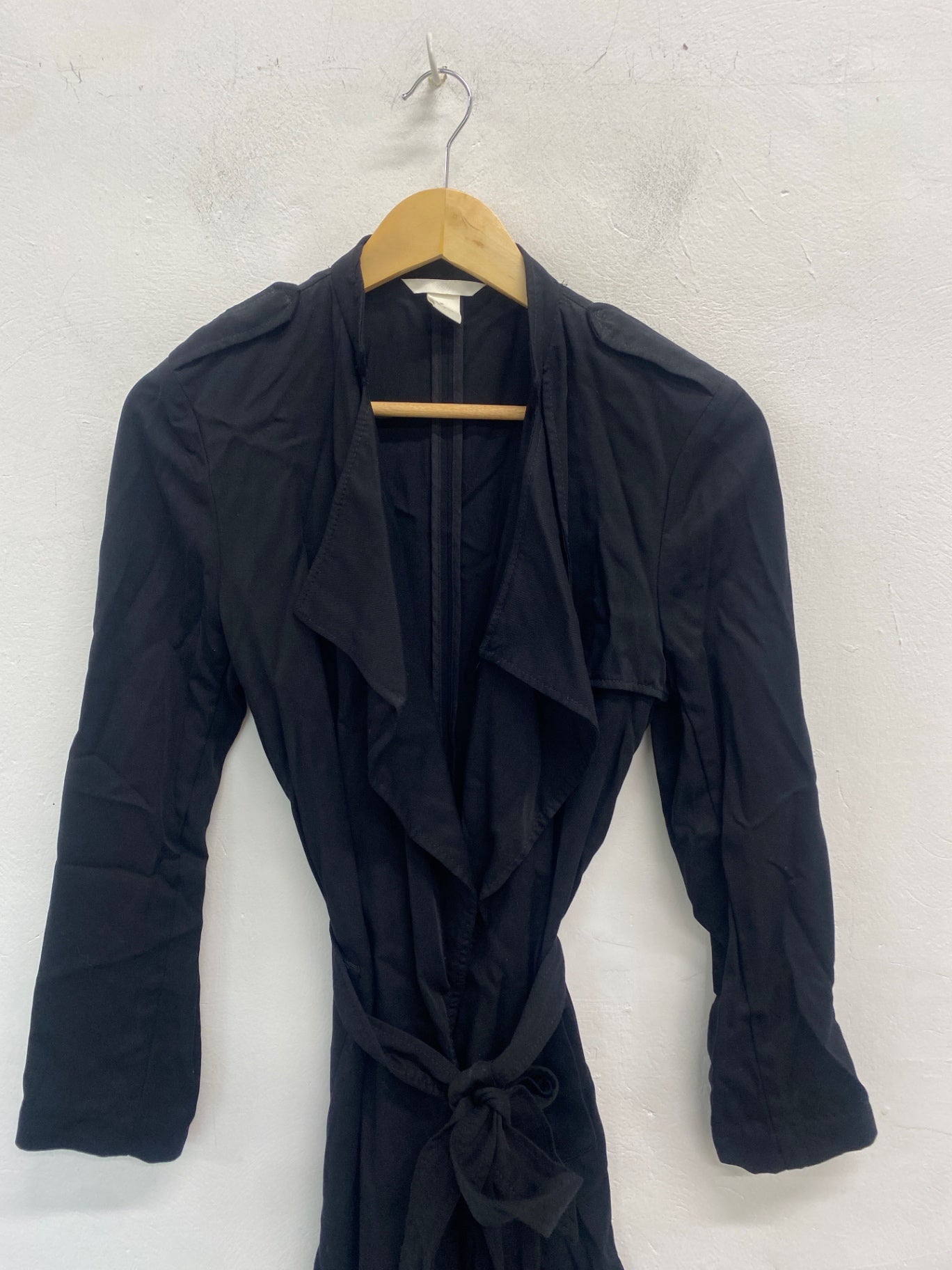 Fabulous H&M Trench Coat UK6 Black city vibe VT002