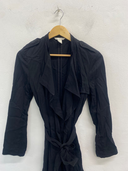 Fabulous H&M Trench Coat UK6 Black city vibe VT002