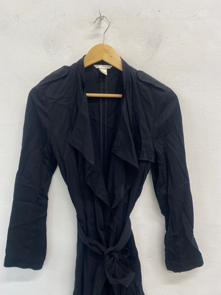 Fabulous H&M Trench Coat UK6 Black city vibe VT002