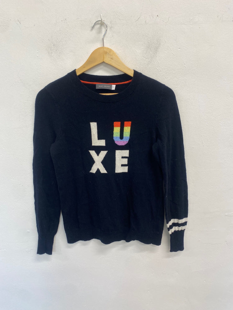 Fabulous Mint Velvet Sweater UK8 Black printed VT002