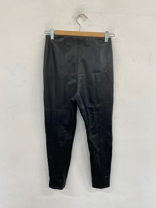 Fabulous New Look Faux Leather Trousers UK10 Black VT002