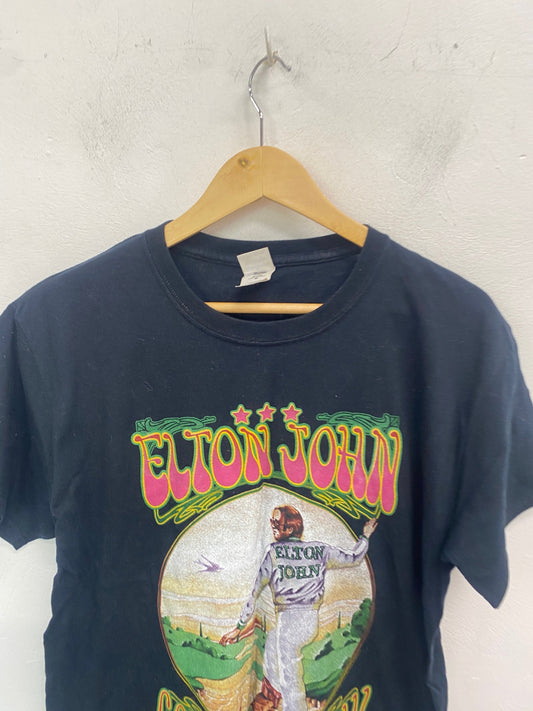 Fabulous Elton John T-Shirt UK M Black follow the yellow brick road tour GC003