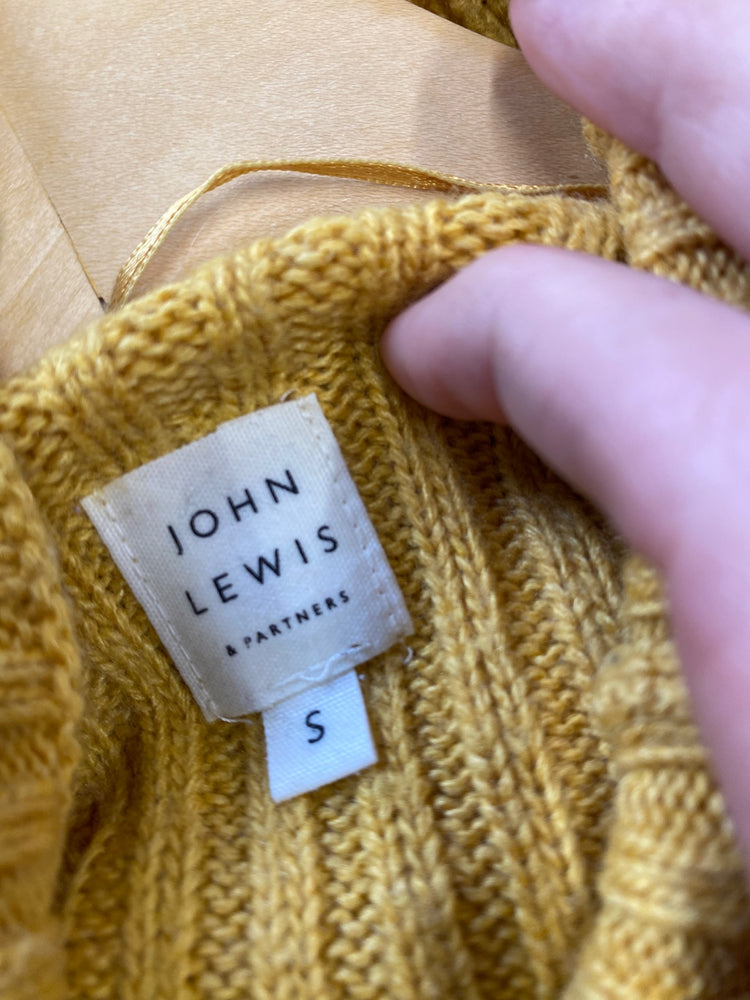 Fabulous John Lewis High neck Sweater UK S Mustard yellow Ribbed high neck AM013