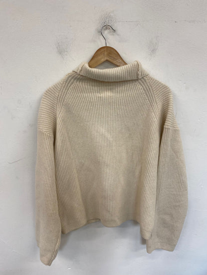 Fabulous H&M Chunky Knit Jumper UK M Beige AM013