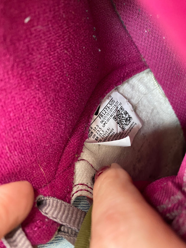 Fabulous Nike Dunk High Dynamic Berry Sneakers UK4 Pink & Olive Green Rare VT002