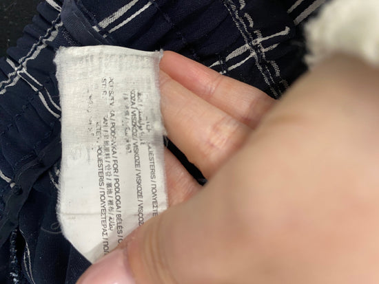 Fabulous Mango Cropped trousers UK M Navy blue checkered AM013