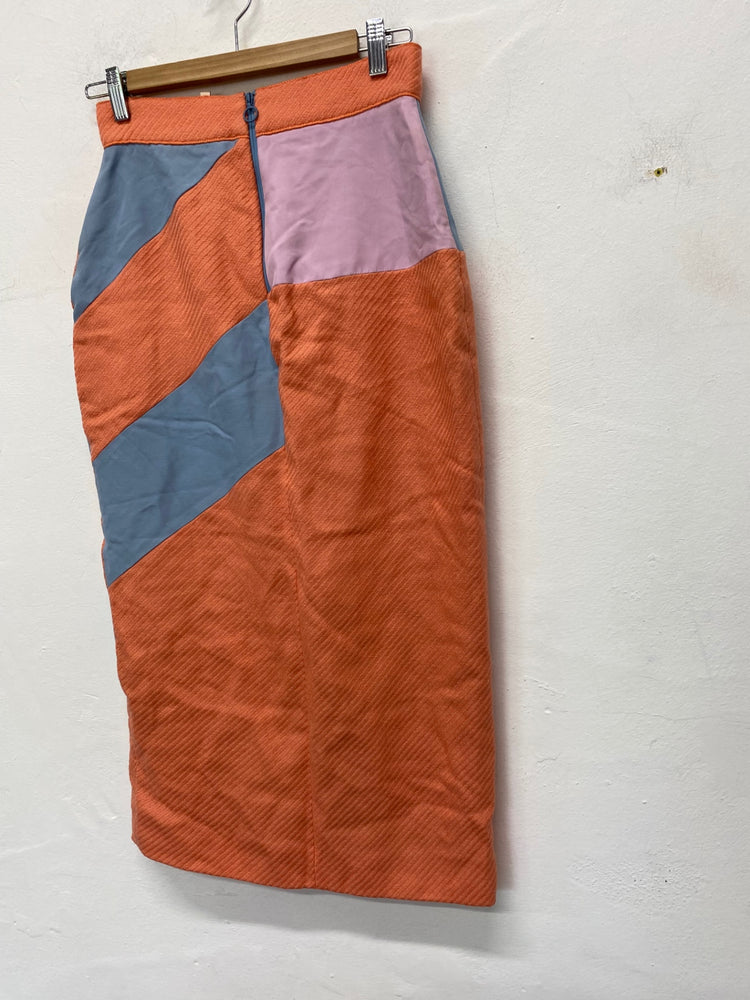 Fabulous Roksanda Pencil Skirt UK10 Orange & blue Coquette AM013