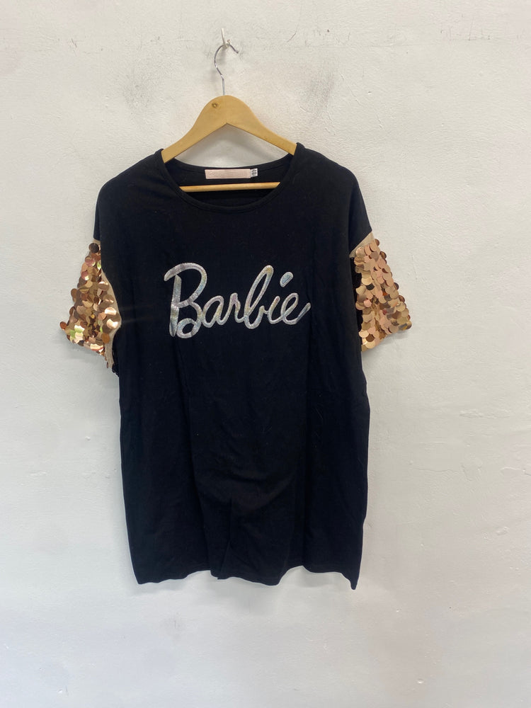 Fabulous Barbie x Missguided T-Shirt UK8 Black GC003