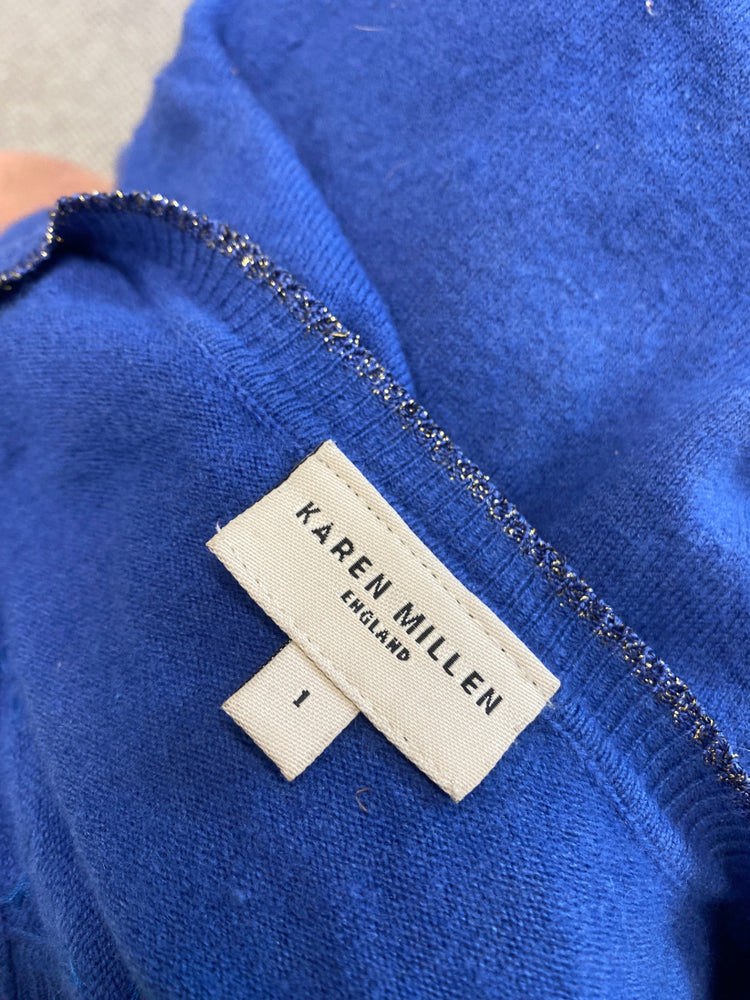 Fabulous Karen Millen Cardigan UK6 Blue cashmere blend VT002 