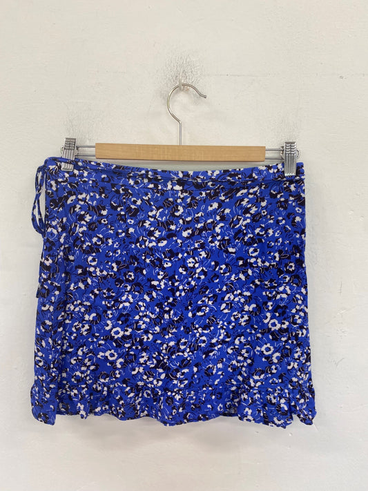 Fabulous Zara Mini Skirt UK M Blue Floral AM013