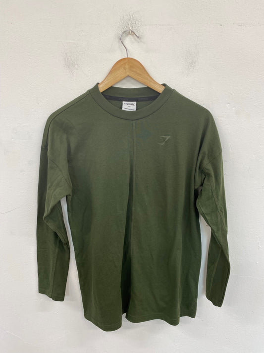 Sleek Gymshark Top UK XS Olive Green VT002