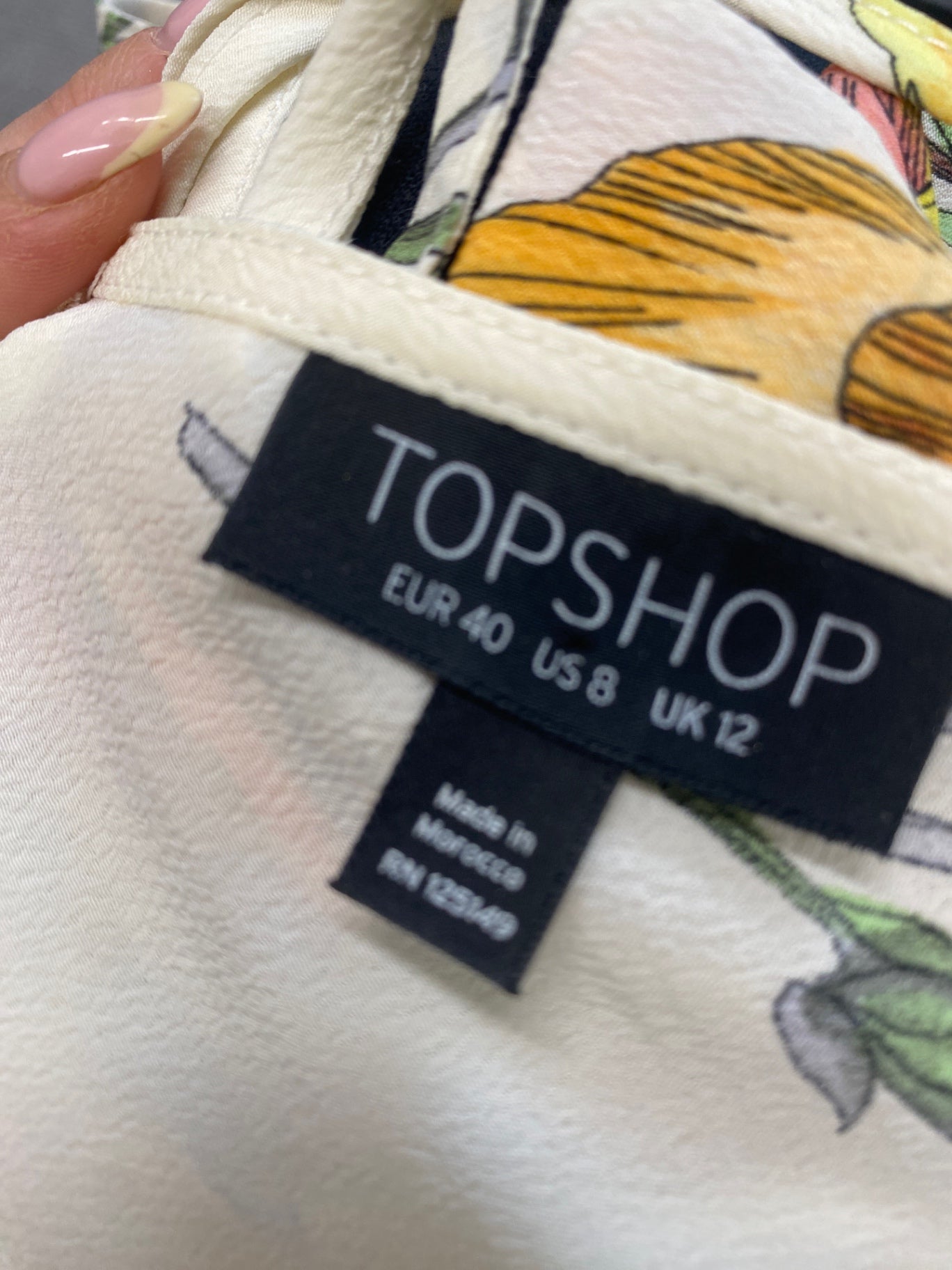 Fabulous Topshop Jumpsuit UK12 Cream floral print GC003