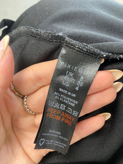 Fabulous Pixie girl Wide leg trousers UK8 Black with white side stripes VT002