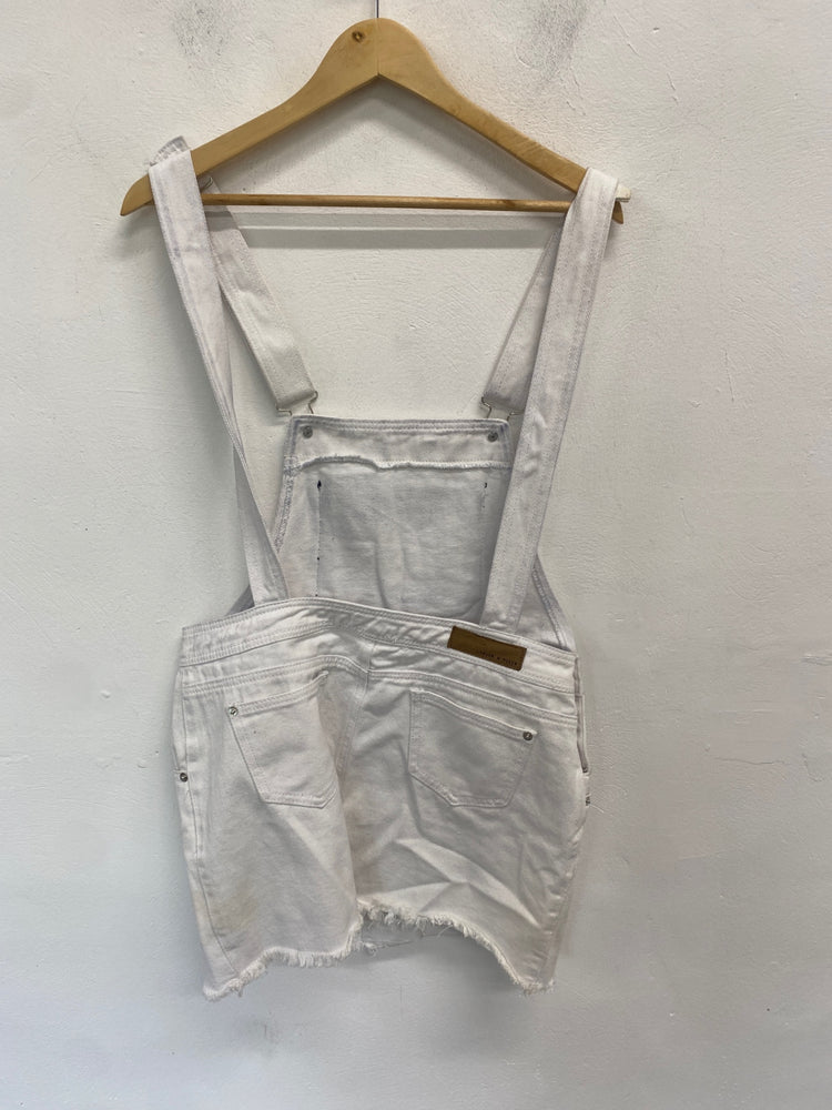 Fabulous Liquor n poker Pinafore Dress UK10 White sparkle GC003