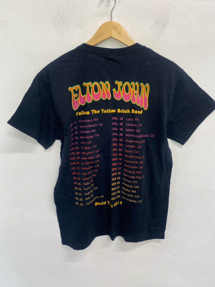 Fabulous Elton John T-Shirt UK M Black follow the yellow brick road tour GC003