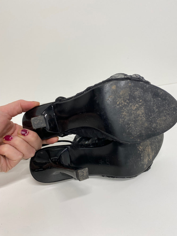 Fabulous Next Sandals UK4 Black stiletto evening party VT002