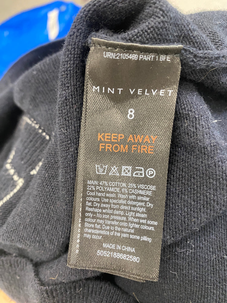 Fabulous Mint Velvet Sweater UK8 Black printed VT002