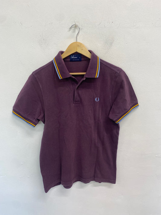 Fabulous Fred Perry Polo Shirt UK S Purple GC003