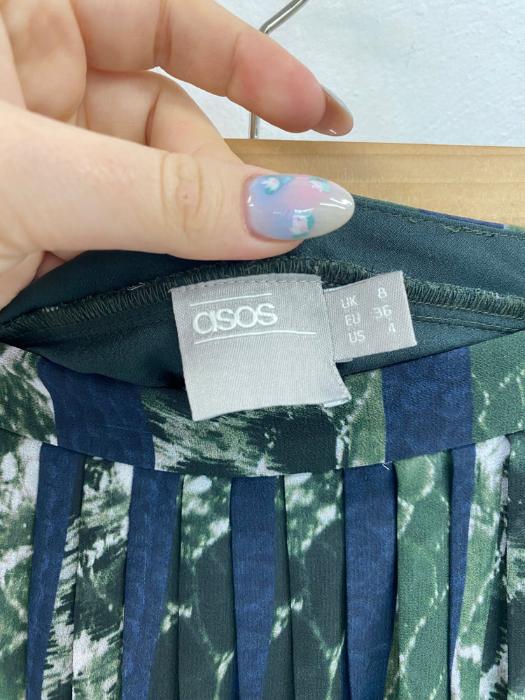 Fabulous ASOS Skirt UK8 Green & Navy VT002