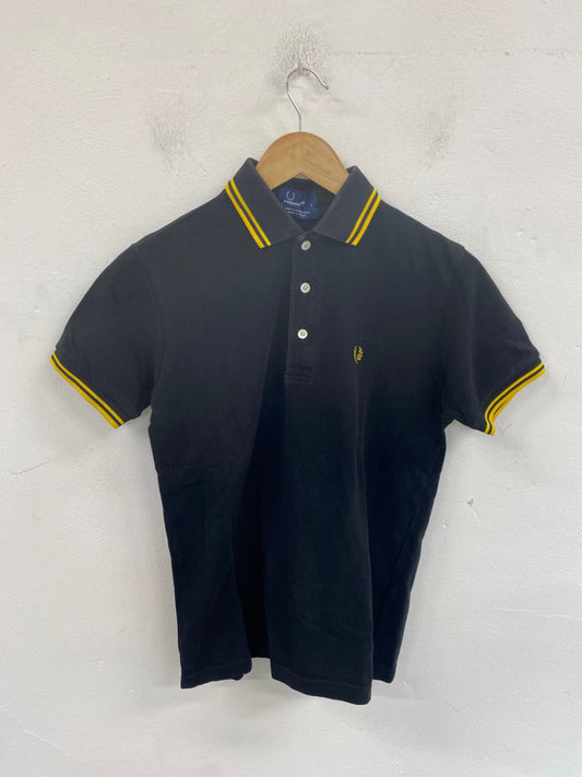 Fabulous Fred Perry Polo shirt UK S Black & Yellow GC003